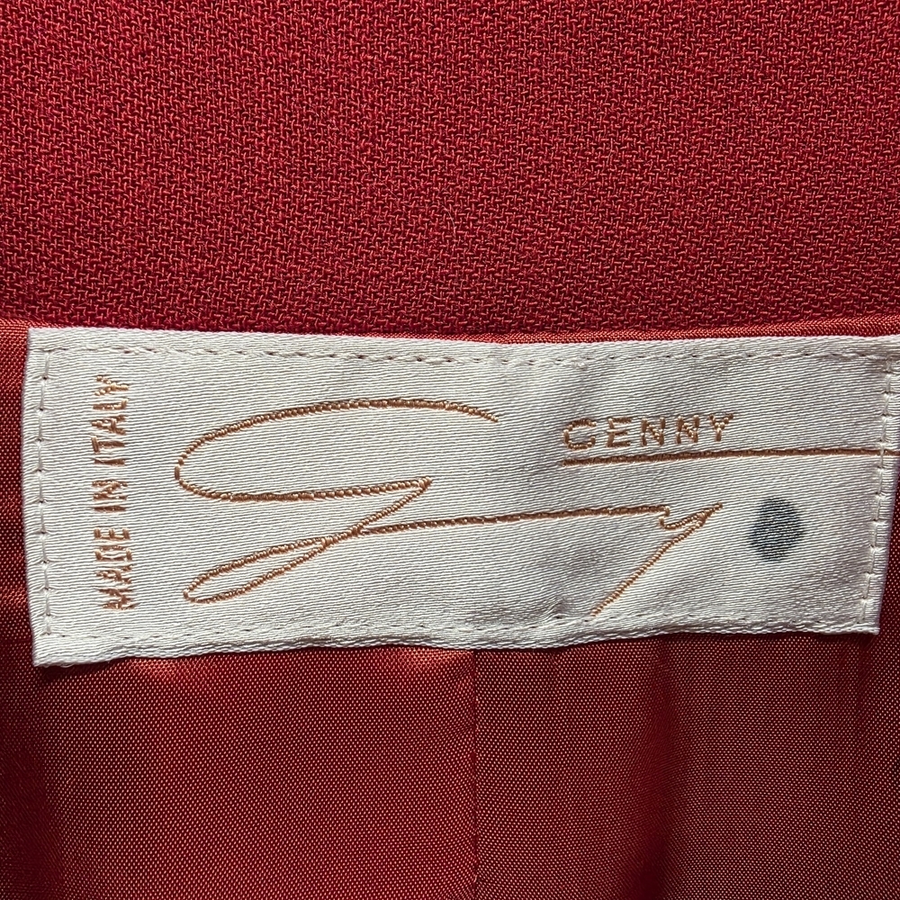 Vintage Genny Made In Italy 100% Wool Red Blazer With Beaded Buttons- SZ 10 - Picture 6 of 16